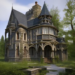 Fototapeta na wymiar Georgeus Gothic house31, Generative AI
