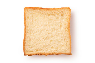 slice of bread on white background. Top view