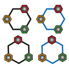 Connected hexagons icon. Cloud technology. Data information infographic. Vector illustration.