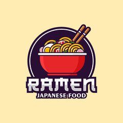 Ramen noodle asian food design logo collection