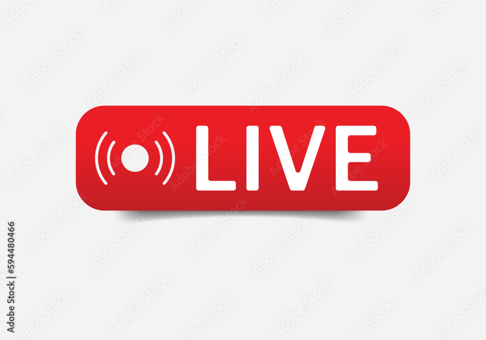 Poster live streaming icon set. live video stream symbol. broadcasting isolated on white and transparent ba