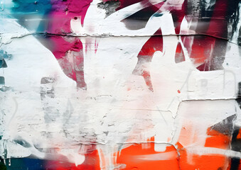 A Closeup of Vibrant Gray, Orange, and Red Wall Texture with White Paint Stroke - A Modern Pattern for Design and Creative City Background Showcasing Grunge Street Style, Generative AI