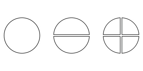 Circle semicircle quarter circle shape.