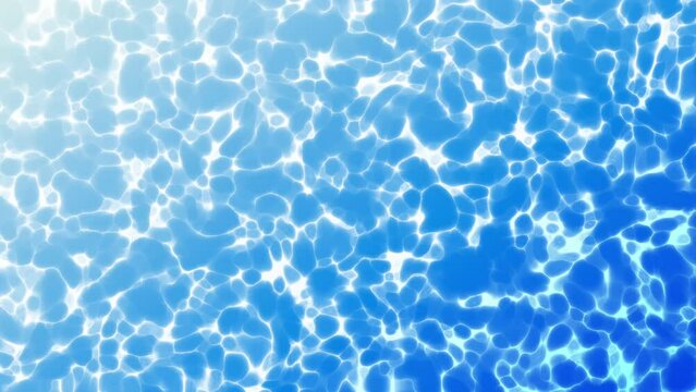 Beautiful view of waving blue water, Sea or pool, Tropical summer vacation background, Animation	