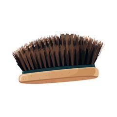 wooden brush cleans dirt