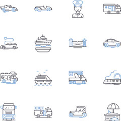 Roaming line icons collection. Travelling, Mobile, International, Connectivity, Nerk, Coverage, Communication vector and linear illustration. Data,Wireless,Service outline signs set