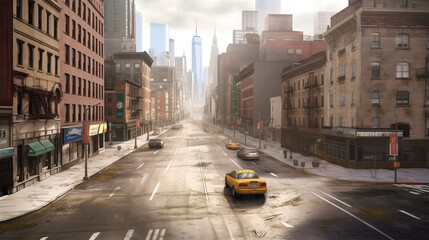 newyork city street taxi