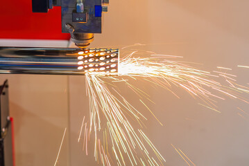 The hi-technology sheet metal manufacturing process by laser cutting machine.