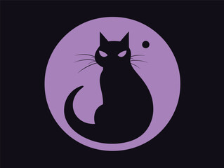 Purple Haze Feline: A Clean and Simple Cosmic Icon