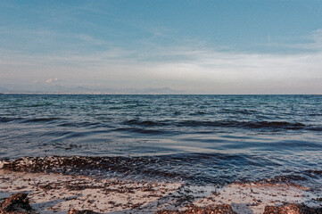 Mediterranean Sea view from Salis beach in Antibes, French Riviera