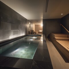 luxury swimming pool indoors