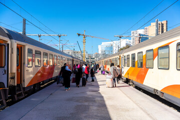  Tangier train station with passengers, Tangier, Morocco © TambolyPhotodesign