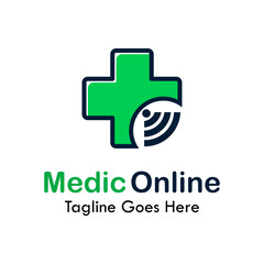 medic online design logo template illustration