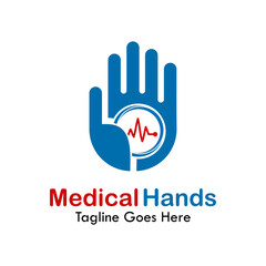 medical hand logo template illustration