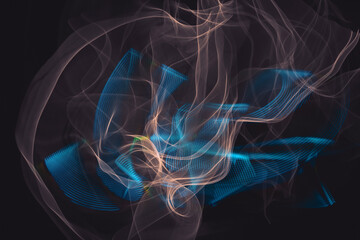 Abstract art made with lights. Long exposition. Celebrations of the international day of light.
