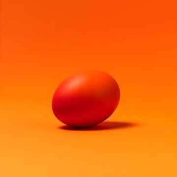 plain egg on burnt orange dark yellow background