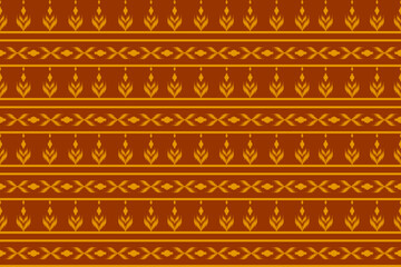 Orange fabric ikat pattern art. Geometric ethnic seamless pattern traditional. American, Mexican style. Design for background, wallpaper, fabric, clothing, carpet, textile, batik, embroidery.