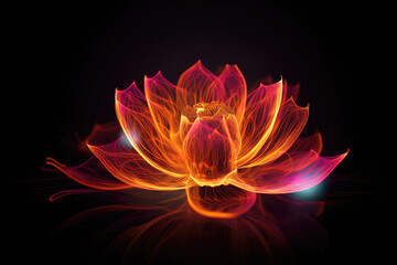 Fototapeta na wymiar Abstract lotus flower, generative AI 