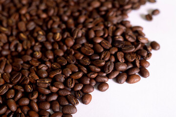 Roasted coffee beans background  colombian coffe rought coffee