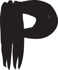 Alphabet burr letter, P capital alphabet.