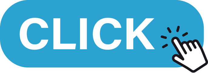 Click here button with hand pointer clicking
