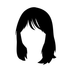 silhouette of female short hairstyle. salon, beauty, wig. vector illustration