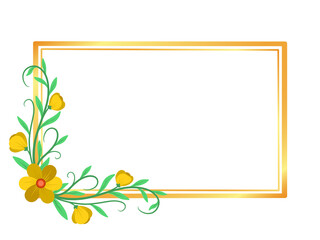 Frame Background with Floral Illustration