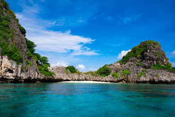 Naklejka premium small tropical uninhabited island of Koh Haa in the Andaman Sea