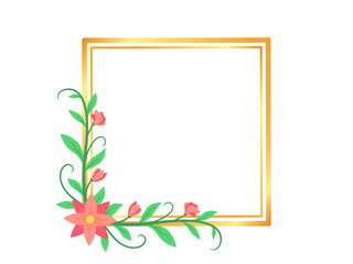 Frame Background with Floral Illustration