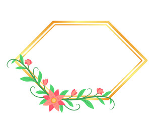 Frame Background with Floral Illustration
