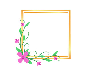 Frame Background with Flower Illustration
