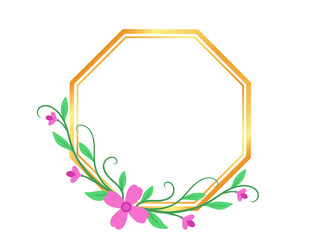 Frame Background with Floral Illustration