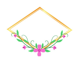 Frame Background with Floral Illustration