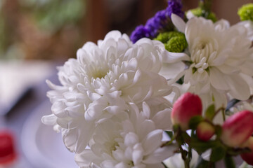 A Bouquet of Flowers Indoors