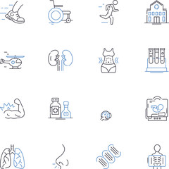 Mammogram screening line icons collection. Detection, Diagnosis, Screening, Imaging, Cancer, Breast, Radiation vector and linear illustration. Health,Mammography,Testing outline signs set