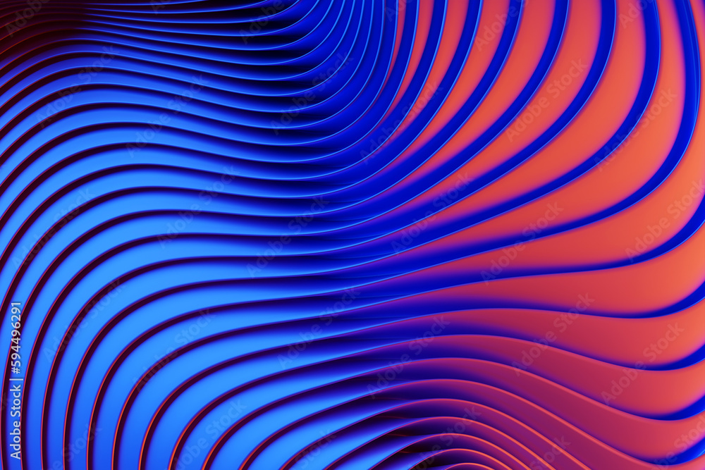 Aufkleber 3d illustration of a classic pink and blue abstract gradient background with lines. print from the w