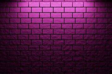 Plakat 3D illustration of pink brick wall of an building, background texture of a brick