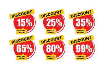 Discount Label Red Vector Eps 9