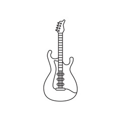 Obraz premium Isolated electric guitar outline icon Flat design Vector