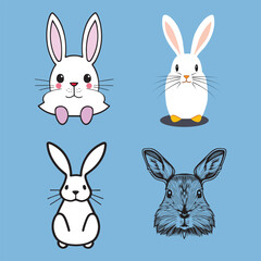 Fototapeta premium set of rabbits