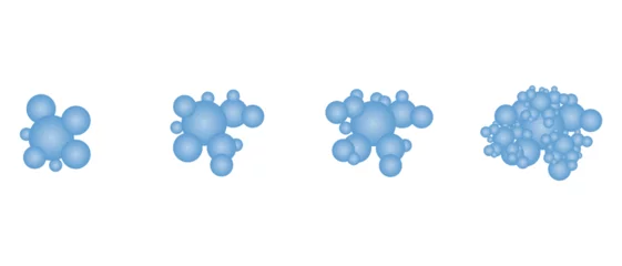 Foto auf Glas foam bubble blue vector illustration isolated on white background. 3d illustration. © Arishna vector