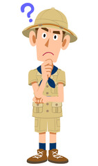 探検家の服を着た男性
