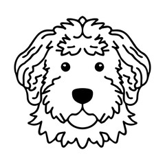 Goldendoodle dog portrait vector icon