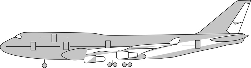 Side patch airplane illustration vector sketch