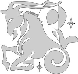 Star horoscope zodiac symbol logo illustration vector sketch