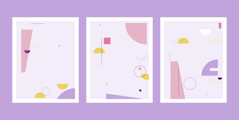 Set of abstract geometric drawn covers