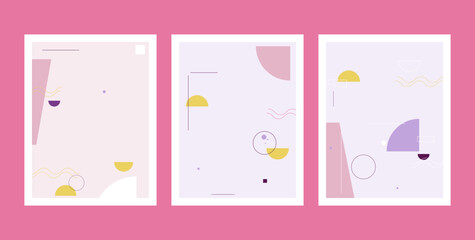 Set of abstract geometric drawn covers