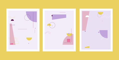 Set of abstract geometric drawn covers