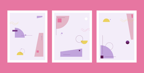 Set of abstract geometric drawn covers