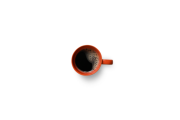 Orange coffee cup isolated on white background isolated, clipping path included.
